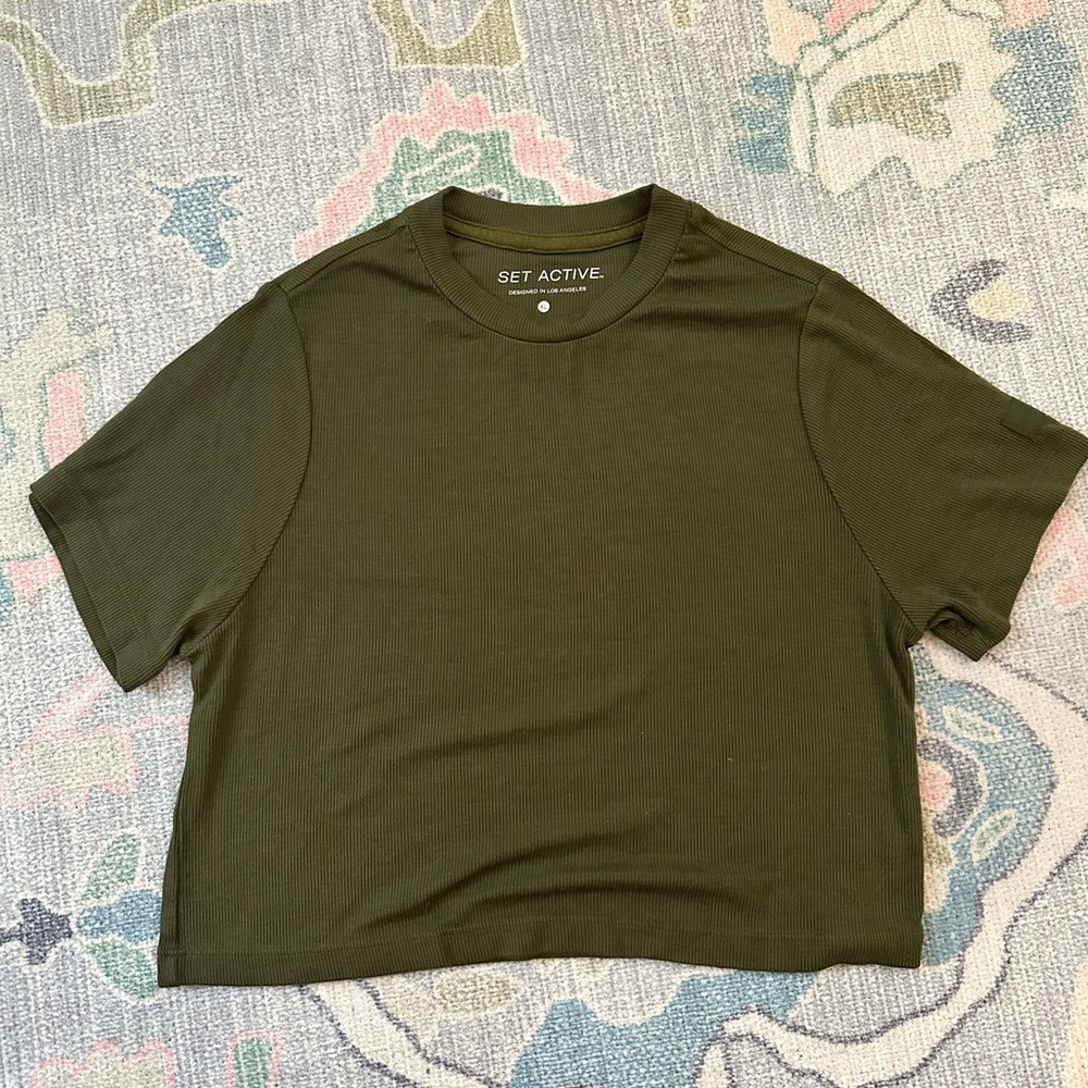 SET Active Forest Green Cropped Tee